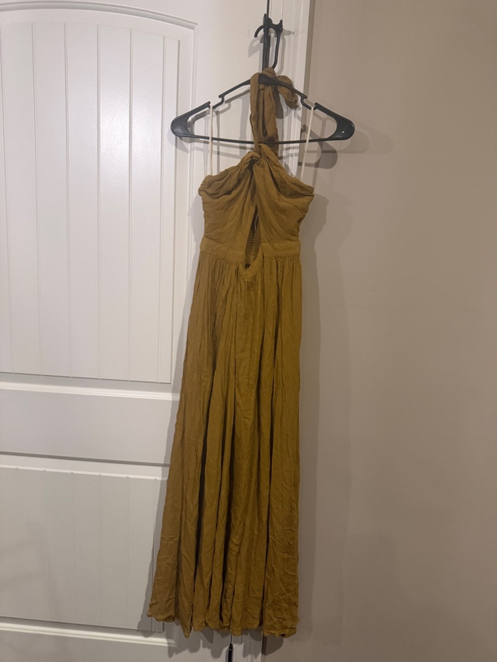 Free People Mustard Halter Maxi Dress